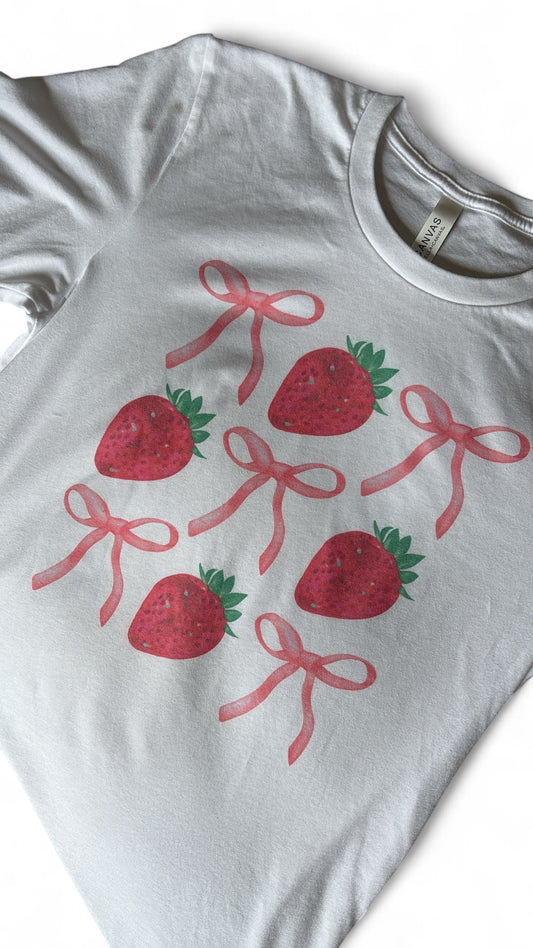 Strawberry & Bow Graphic T-Shirt