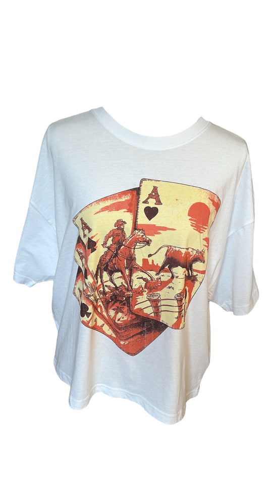 Ace of Cards Cropped Graphic T-Shirt