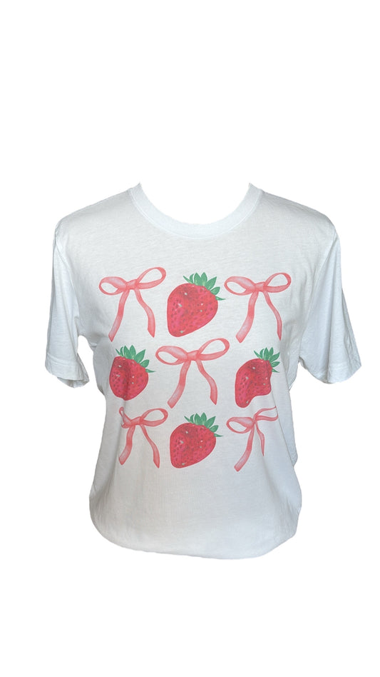 Strawberry & Bow Graphic T-Shirt